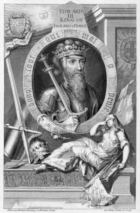 Framed Print : Edward III, 14th century King of England, (18th century). Artist: George Vertue Framed Print : Edward III, 14th century King of England, (18th century). Artist: George Vertue