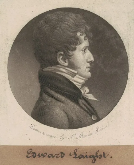 Framed Print : Edward Laight, 1807. Creator: Charles Balthazar Julien Fevret de Saint-Memin Framed Print : Edward Laight, 1807. Creator: Charles Balthazar Julien Fevret de Saint-Memin