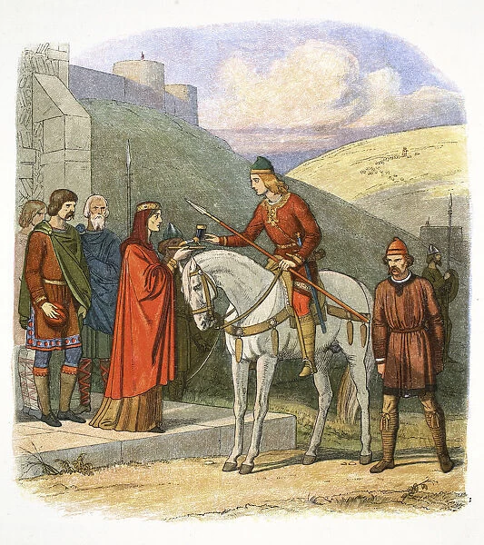 Edward the Martyr arriving at Corfe, Dorset, 978 (1864)