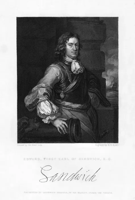 Framed Print : Edward Montagu, 1st Earl of Sandwich, English naval officer, (19th century). Artist: Henry Thomas Ryall Framed Print : Edward Montagu, 1st Earl of Sandwich, English naval officer, (19th century). Artist: Henry Thomas Ryall