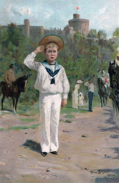 Edward, Prince of Wales, saluting the colours, 1902