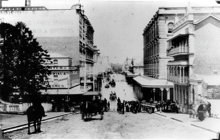 Framed Print : Edward Street in Brisbane, 1893. Creator: Unknown Framed Print : Edward Street in Brisbane, 1893. Creator: Unknown