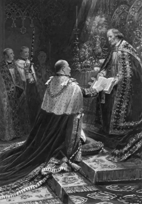 Framed Print : Edward VII taking the oath, 1902 Framed Print : Edward VII taking the oath, 1902