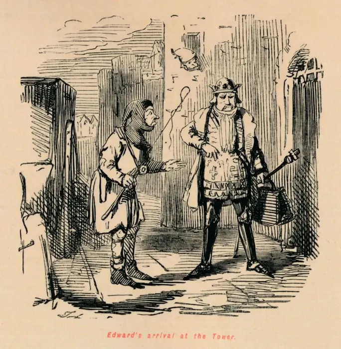 Framed Print : Edwards arrival at the Tower, c1860, (c1860). Artist: John Leech Framed Print : Edwards arrival at the Tower, c1860, (c1860). Artist: John Leech