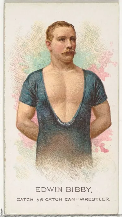 Framed Print : Edwin Bibby, Wrestler, from Worlds Champions, Series 2 (N29) for Allen & Framed Print : Edwin Bibby, Wrestler, from Worlds Champions, Series 2 (N29) for Allen &