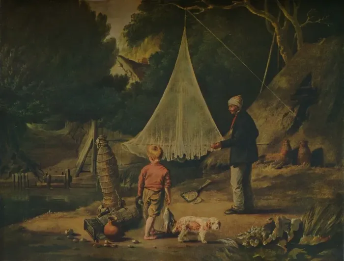 Framed Print : The Eel Catcher, 1812. Artist: Edmund Bristow Framed Print : The Eel Catcher, 1812. Artist: Edmund Bristow