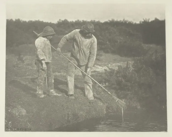 Framed Print : Eel-Picking in Suffolk Waters, c. 1883 / 87, printed 1888. Creator: Peter Henry Emerson Framed Print : Eel-Picking in Suffolk Waters, c. 1883 / 87, printed 1888. Creator: Peter Henry Emerson