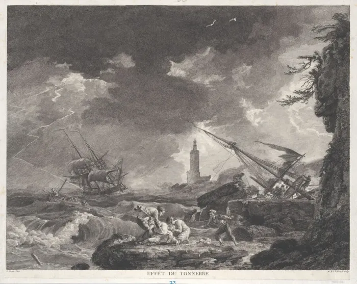 Framed Print : Effect of Thunder, ca. 1755-85. Creator: Bertaud Framed Print : Effect of Thunder, ca. 1755-85. Creator: Bertaud