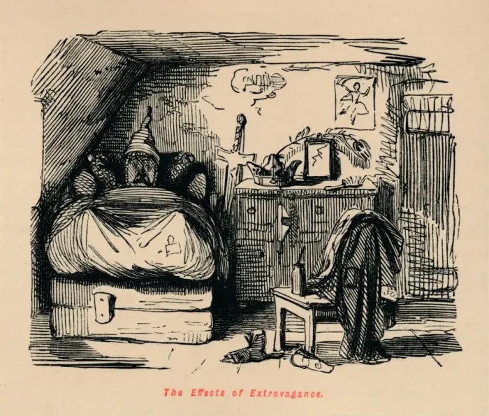 Framed Print : The Effects of Extravagance, c1860, (c1860). Artist: John Leech Framed Print : The Effects of Extravagance, c1860, (c1860). Artist: John Leech