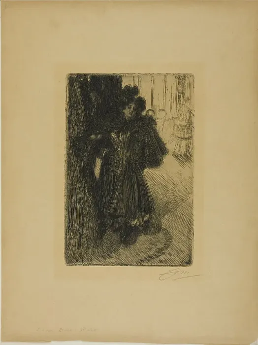 Framed Print : Effet de Nuit II, 1895. Creator: Anders Leonard Zorn Framed Print : Effet de Nuit II, 1895. Creator: Anders Leonard Zorn