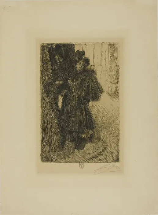 Framed Print : Effet de Nuit II, 1895. Creator: Anders Leonard Zorn Framed Print : Effet de Nuit II, 1895. Creator: Anders Leonard Zorn