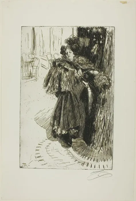Framed Print : Effet de Nuit III, 1897. Creator: Anders Leonard Zorn Framed Print : Effet de Nuit III, 1897. Creator: Anders Leonard Zorn