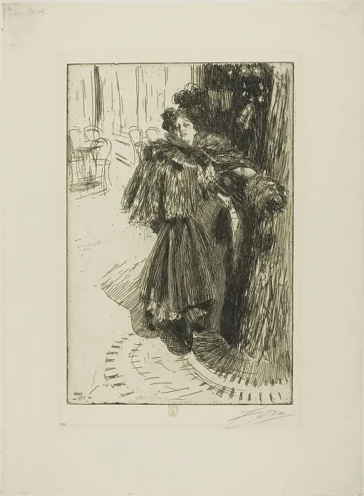 Framed Print : Effet de Nuit III, 1897. Creator: Anders Leonard Zorn Framed Print : Effet de Nuit III, 1897. Creator: Anders Leonard Zorn