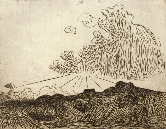 Framed Print : Effet de Soleil dans un Nuage (Effect of Sun through a Cloud), 1893. Creator: Roderic O'Conor. Effet de Soleil dans un Nuage (Effect of Sun through a Cloud), 1893. Creator: Roderic O'Conor