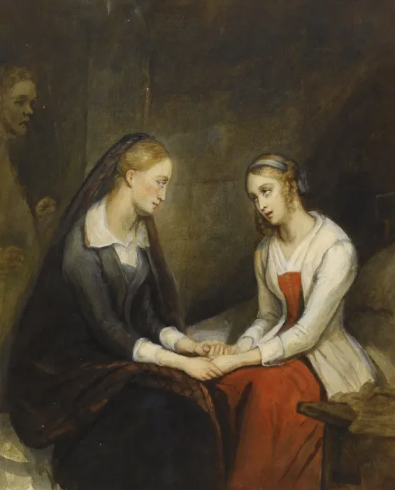 Framed Print : Effie and Jeanie Deans. After Walter Scotts The Heart of Mid-Lothian Framed Print : Effie and Jeanie Deans. After Walter Scotts The Heart of Mid-Lothian