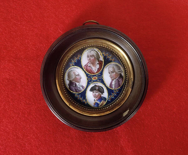 Effigy medallion of Le Peletier, Marat, Chalier and Bara, 1793. Creator: Unknown