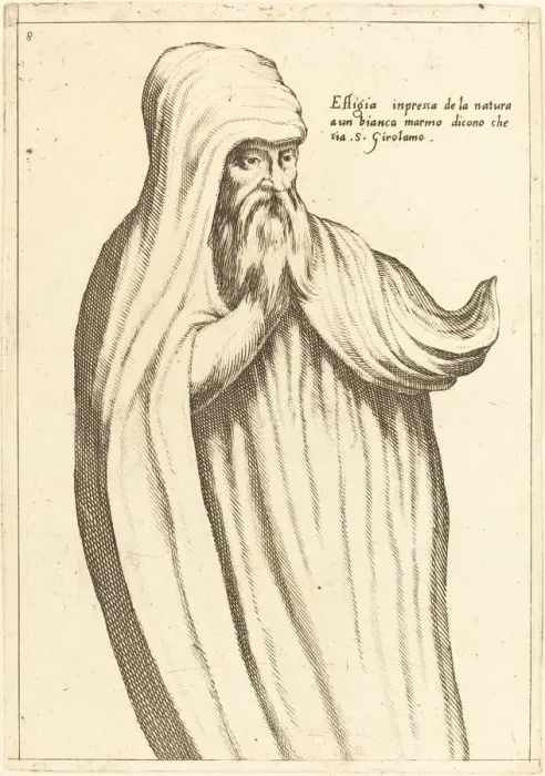 Framed Print : Effigy of St. Jerome, 1619. Creator: Jacques Callot Framed Print : Effigy of St. Jerome, 1619. Creator: Jacques Callot