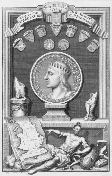 Framed Print : Egbert, King of the West Saxons and first monarch of all England, (18th century) Framed Print : Egbert, King of the West Saxons and first monarch of all England, (18th century)