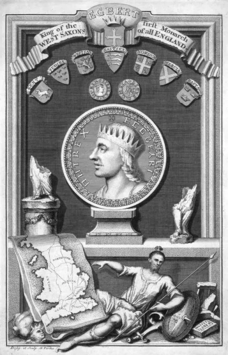 Framed Print : Egbert the Saxon, first king of all England, (18th century). Artist: George Vertue Framed Print : Egbert the Saxon, first king of all England, (18th century). Artist: George Vertue
