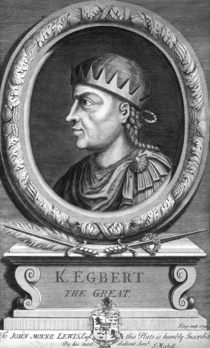Framed Print : Egbert the Saxon, first king of all England. Artist: King Framed Print : Egbert the Saxon, first king of all England. Artist: King