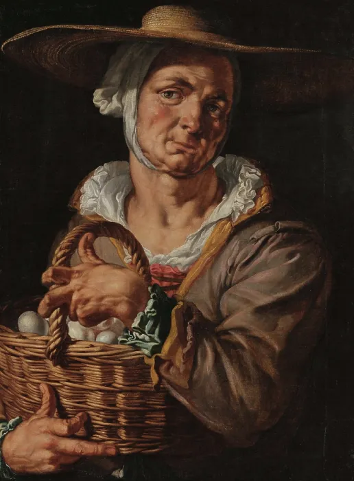 Framed Print : The Egg Seller. Creator: Wtewael, Joachim (1566-1638) Framed Print : The Egg Seller. Creator: Wtewael, Joachim (1566-1638)