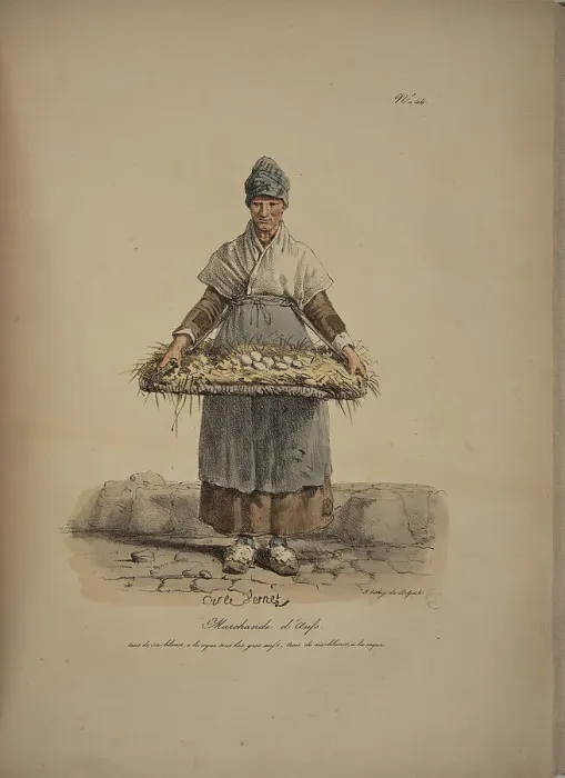 Framed Print : Egg seller. From the Series Cris de Paris (The Cries of Paris), 1815. Creator: Vernet, Carle (1758-1836). Egg seller. From the Series Cris de Paris (The Cries of Paris), 1815. Creator: Vernet, Carle (1758-1836)