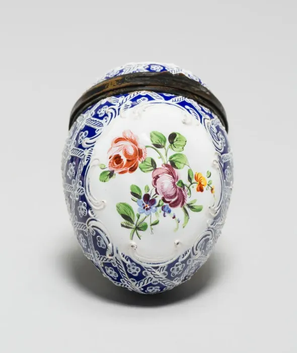 Framed Print : Egg-Shaped Box, England, c. 1755. Creator: Staffordshire Potteries