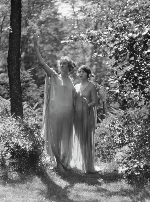Framed Print : Egger, Gabrielle, Miss, and unidentified woman, standing outdoors, between 1926 and 1930. Creator: Arnold Genthe Framed Print : Egger, Gabrielle, Miss, and unidentified woman, standing outdoors, between 1926 and 1930. Creator: Arnold Genthe