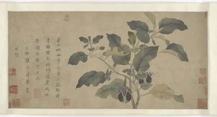 Framed Print : Eggplant, Yuan or Ming dynasty, 14th century. Creator: Unknown Framed Print : Eggplant, Yuan or Ming dynasty, 14th century. Creator: Unknown