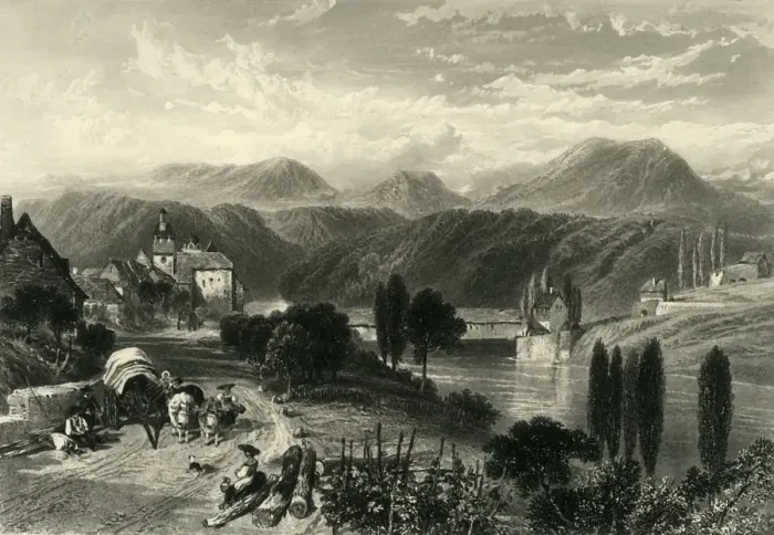 Framed Print : Eglisau, c1872. Creator: Samuel Bradshaw Framed Print : Eglisau, c1872. Creator: Samuel Bradshaw