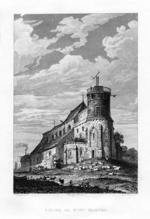 Framed Print : Eglise de Mont Martre, Paris, France, 1829. Artist: P J Havell Framed Print : Eglise de Mont Martre, Paris, France, 1829. Artist: P J Havell