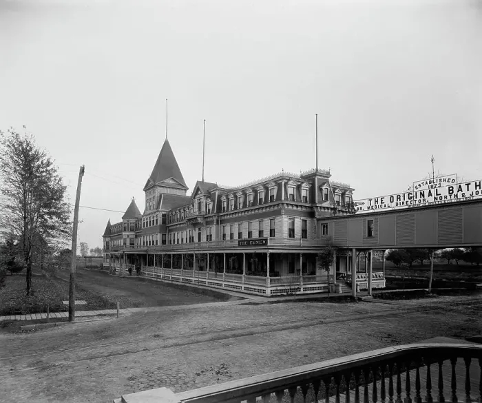 Framed Print : Egnew Hotel, Mt. Clemens, between 1880 and 1899. Creator: Unknown Framed Print : Egnew Hotel, Mt. Clemens, between 1880 and 1899. Creator: Unknown