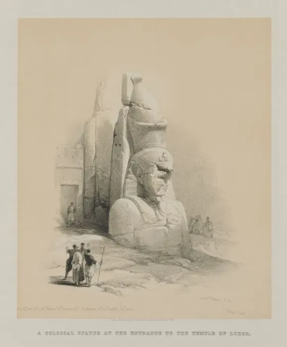 Framed Print : Egypt and Nubia, Volume I: One of Two Colossal Statues of Rameses II... 1847. Creator Framed Print : Egypt and Nubia, Volume I: One of Two Colossal Statues of Rameses II... 1847. Creator
