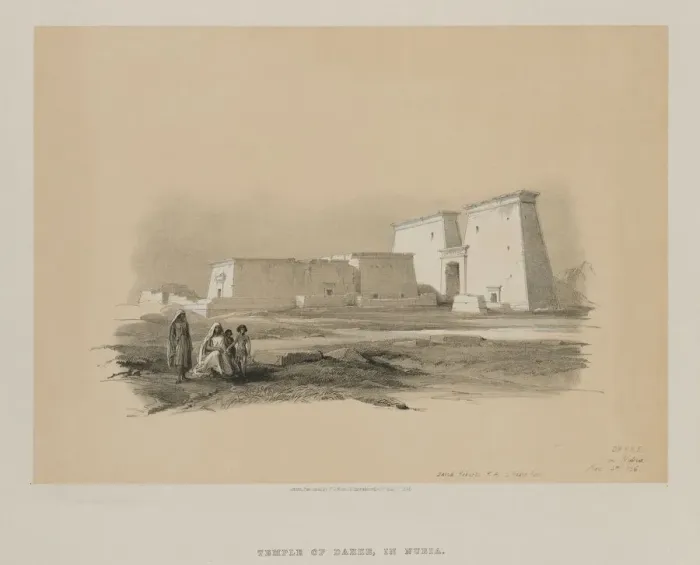 Framed Print : Egypt and Nubia, Volume I: Dakke, in Nubia, 1846. Creator: Louis Haghe (British, 1806-1885); F Framed Print : Egypt and Nubia, Volume I: Dakke, in Nubia, 1846. Creator: Louis Haghe (British, 1806-1885); F