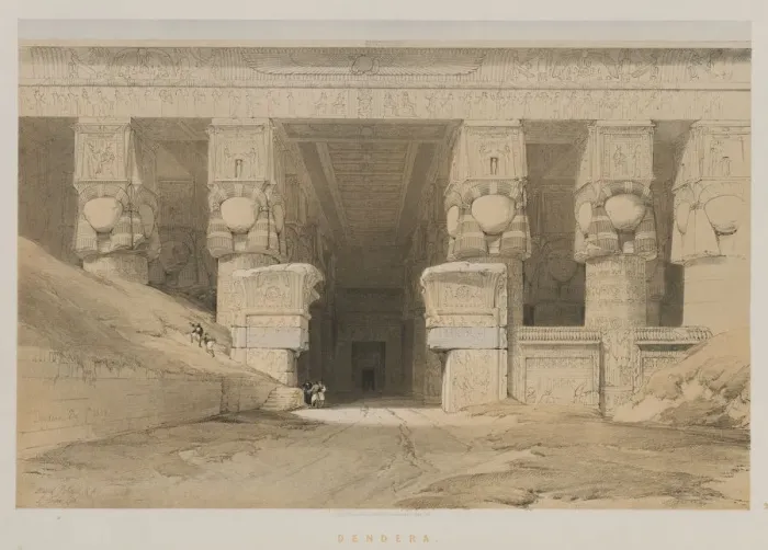 Framed Print : Egypt and Nubia, Volume I: Dendera, 1847. Creator: Louis Haghe (British, 1806-1885); F Framed Print : Egypt and Nubia, Volume I: Dendera, 1847. Creator: Louis Haghe (British, 1806-1885); F