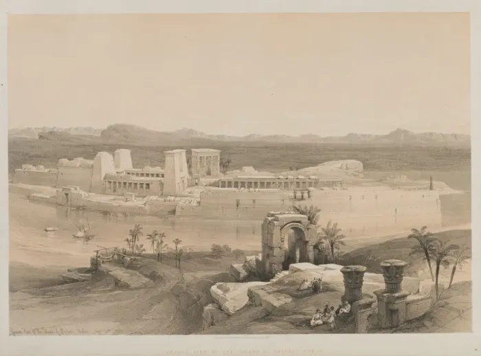 Framed Print : Egypt and Nubia, Volume I: General View of the Island of Philae, Nubia, 1846. Creator Framed Print : Egypt and Nubia, Volume I: General View of the Island of Philae, Nubia, 1846. Creator