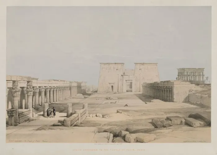 Framed Print : Egypt and Nubia, Volume I: Grand Approach to the Temple of Philae, Nubia, 1847. Creator Framed Print : Egypt and Nubia, Volume I: Grand Approach to the Temple of Philae, Nubia, 1847. Creator