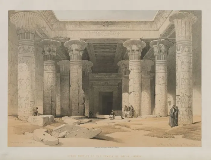 Framed Print : Egypt and Nubia, Volume I: Grand Portico of the Temple of Philae, Nubia, 1847. Creator