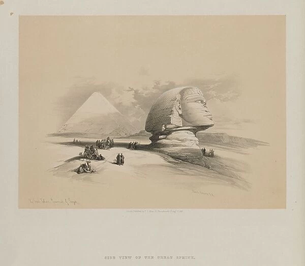 Egypt and Nubia, Volume I: The Great Sphinx, Pyramids of Gezeeh, 1846. Creator: Louis Haghe