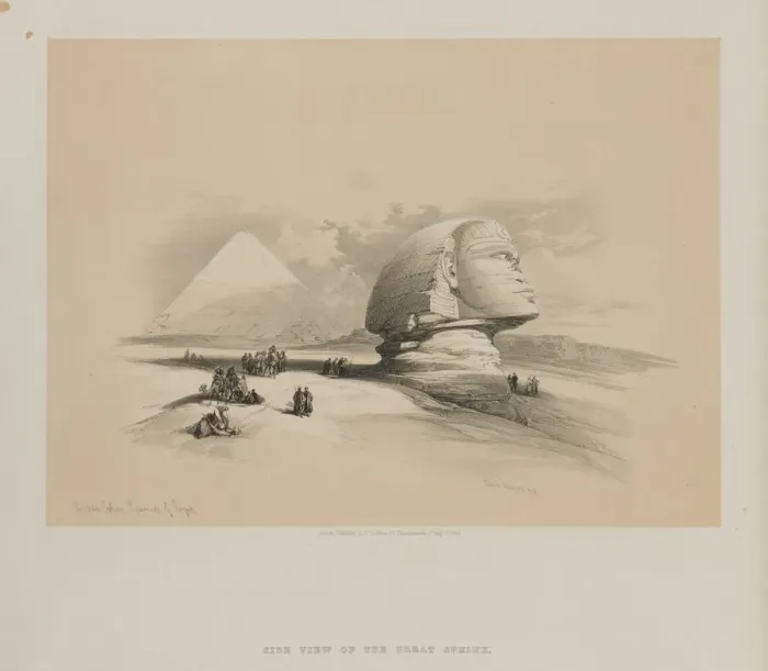 Framed Print : Egypt and Nubia, Volume I: The Great Sphinx, Pyramids of Gezeeh, 1846. Creator: Louis Haghe Framed Print : Egypt and Nubia, Volume I: The Great Sphinx, Pyramids of Gezeeh, 1846. Creator: Louis Haghe