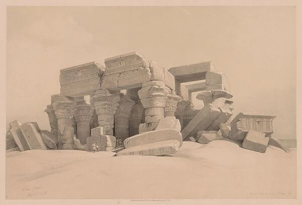 Egypt and Nubia: Volume I - No. 1, No. 2, Remains of the Portico of the Temple of Kom Ombo, 1838