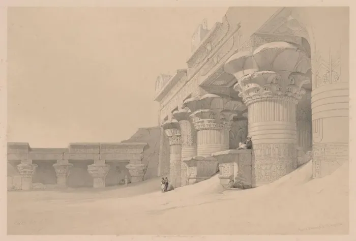 Framed Print : Egypt and Nubia: Volume I - No. 10, Edfou, 1838. Creator: Louis Haghe (British, 1806-1885) Framed Print : Egypt and Nubia: Volume I - No. 10, Edfou, 1838. Creator: Louis Haghe (British, 1806-1885)
