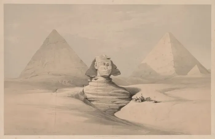 Framed Print : Egypt and Nubia: Volume I - No. 18, The Great Sphinx, Pyramids of Gizeh, Front View, 1839 Framed Print : Egypt and Nubia: Volume I - No. 18, The Great Sphinx, Pyramids of Gizeh, Front View, 1839