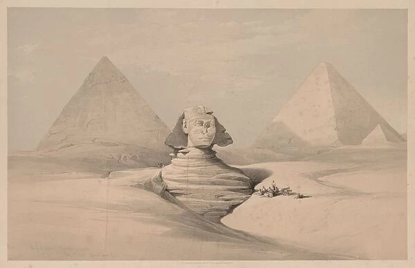 Egypt and Nubia: Volume I - No. 18, The Great Sphinx, Pyramids of Gizeh, Front View, 1839