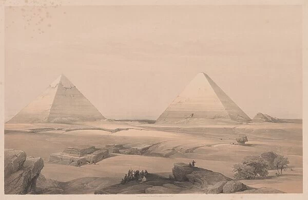 Egypt and Nubia: Volume I - No. 3, Pyramids of Gizeh, 1838. Creator: Louis Haghe (British
