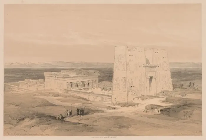 Framed Print : Egypt and Nubia: Volume I - No. 34, Temple of Edfou. Ancient Appolinopolis, Upper Egypt, 1838 Framed Print : Egypt and Nubia: Volume I - No. 34, Temple of Edfou. Ancient Appolinopolis, Upper Egypt, 1838