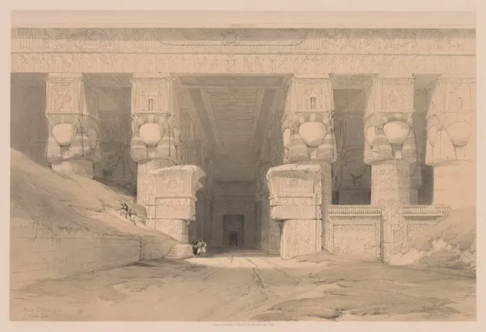 Framed Print : Egypt and Nubia: Volume I - No. 35, Dendera, 1838. Creator: Louis Haghe (British, 1806-1885) Framed Print : Egypt and Nubia: Volume I - No. 35, Dendera, 1838. Creator: Louis Haghe (British, 1806-1885)