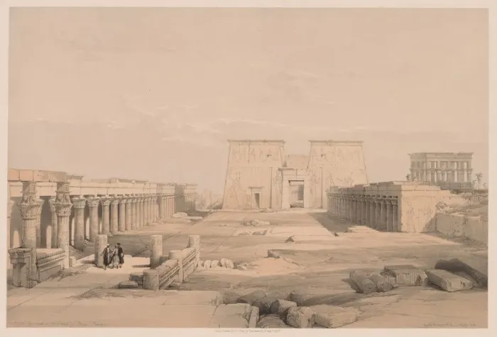 Framed Print : Egypt and Nubia: Volume I - No. 42, Grand Approach to the Temple of Philae, Nubia, 1838 Framed Print : Egypt and Nubia: Volume I - No. 42, Grand Approach to the Temple of Philae, Nubia, 1838