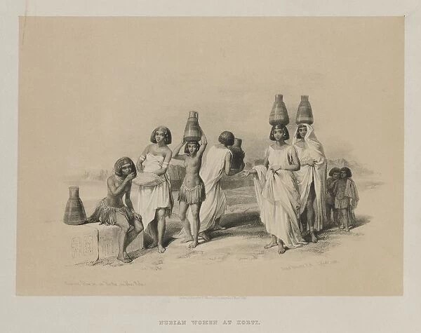 Egypt and Nubia, Volume I: Nubian Women at Kortie, on the Nile, 1847. Creator: Louis Haghe