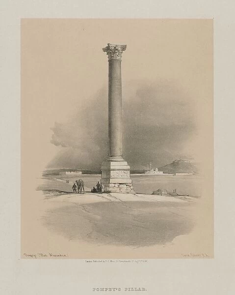 Egypt and Nubia, Volume I: Pompeys Pillar, Alexandria, 1846. Creator: Louis Haghe (British